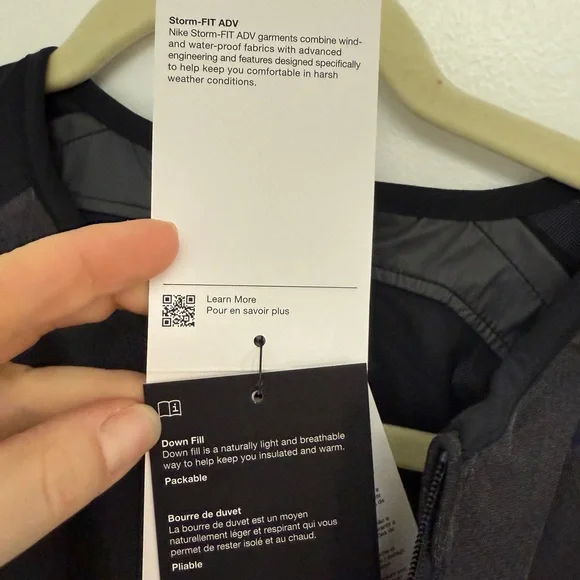 Nike NWT Storm-fit ADV down full running Packable Women's Black Jacket sz M - Picture 5 of 9